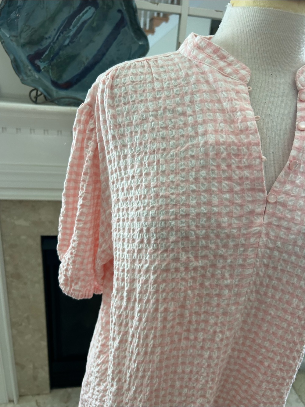 Things Between Pink Check Textured Top - Picture 3 of 7